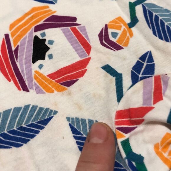 Tea Collection Colorful Geometric Floral Flutter Sleeve Romper 9-12m *Play* - Picture 4 of 4